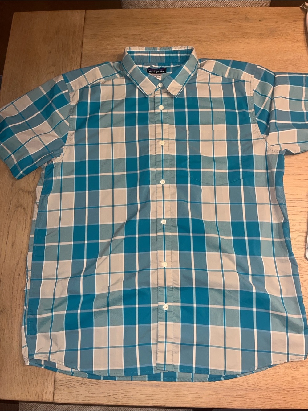 Patagonia Men's Sun Stretch Shirt Plaid Short Sleeve Size Large